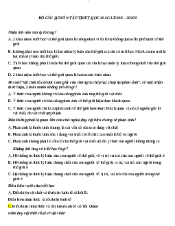 Bộ cậu hỏi trắc nghiệm ôn tập triết học mác - lênin trường đại học thương mại