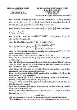 Đề khảo sát HSG Toán 9 lần 1 năm 2023 – 2024 phòng GD&ĐT Bình Xuyên – Vĩnh Phúc