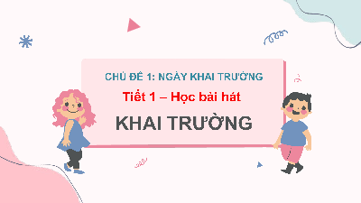 Giáo án điện tử Âm nhạc 7 Kết nối tri thức Chủ đề 1 Tiết 1: Học bài hát Khai trường