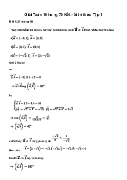 Toán 10 Bài 11: Tích vô hướng của hai vectơ - Kết Nối Tri Thức