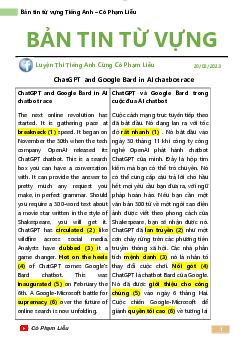 Bản tin từ vựng Tiếng Anh
