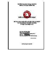 Tiểu luận Triết học Mác Lênin - Mối quan hệ giữa xã hội và tự nhiên