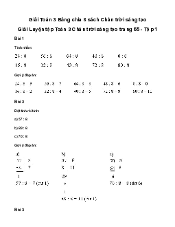 Giải Toán 3: Bảng chia 8 | Chân trời sáng tạo