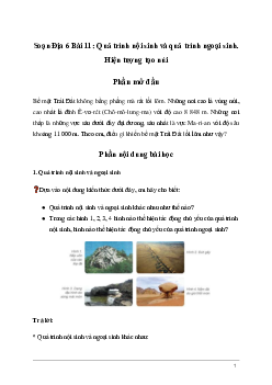 Giải Địa lí 6 Bài 11: Quá trình nội sinh và quá trình ngoại sinh. Hiện tượng tạo núi | Kết nối tri thức