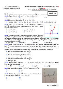 Đề ôn thi THPTQG 2020 lần 2 môn Toán trường THPT Quang Hà – Vĩnh Phúc