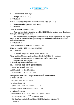 Chuyên đề nhôm (có lời giải)