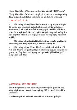 Tài liệu ôn tập Kinh tế học ( có lời giải ) | Đại học Thăng Long