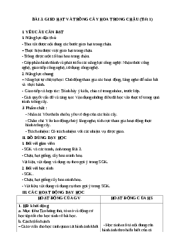 Giáo án Công nghệ lớp 4 Bài 3 | Chân trời sáng tạo