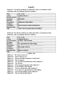Topic and Card Tiếng anh thương mại