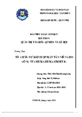 Bài Tiểu Luận Cuối Kỳ - Quản Trị Tổ Chức Sự Kiện môn Văn hiến Việt Nam - Trường Đại học Văn Hiến.