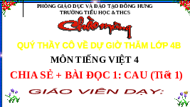 Giáo án điện tử Tiếng Việt 4 Bài đọc 1 Cánh diều: Cau (tiết 1)