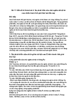 Sử 11 Kết nối tri thức bài 4: Sự phát triển của chủ nghĩa xã hội từ sau chiến tranh thế giới thứ hai đến nay