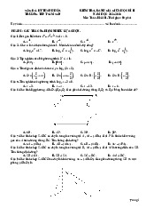 Đề giữa học kì 2 Toán 11 năm 2024 – 2025 trường THPT Sầm Sơn – Thanh Hóa có đáp án