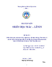 Phân tích quan niệm của Chủ nghĩa duy vật biện chứng về tri thức và vai trò của nó trong thực tiễn, từ đó liên hệ với thực tiễn phát triển kinh tế (hoặc kinh doanh) ở Việt Nam hiện nay  |Bài tập lớn môn triết học mác - lênin