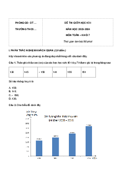 Đề thi giữa học kì 2 môn Toán 7 năm 2023 - 2024 sách Cánh diều - Đề 2