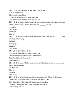 319 câu hỏi trắc nghiệm Quản trị học đại cương | Đại học Bách khoa Hà Nội