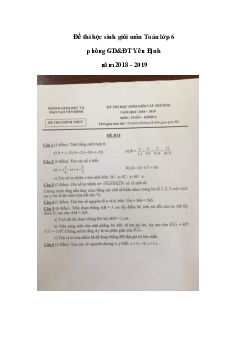 Đề thi học sinh giỏi môn Toán lớp 6 phòng GD&ĐT Yên Định năm 2018 - 2019