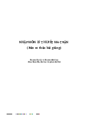 Nhập môn lý thuyết ma trận |  Đại học Sư phạm Hà Nội