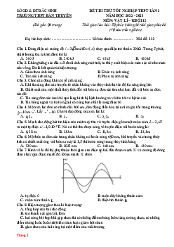 Đề thi thử 2023 Vật lí THPT Hàn Thuyên lần 2 (có đáp án)