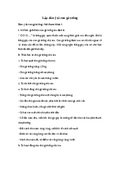 Lập dàn ý Tả con gà trống | Tập làm văn 4