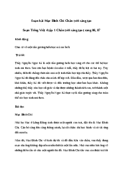 Soạn bài Đọc: Mạc Đĩnh Chi - Tiếng Việt 4 Chân trời sáng tạo