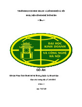 Đồ án Đề tài: Phân Tích Thiết Kế Hệ Thống Quản Lý Khách Sạn môn Công nghệ thông tin  | Trường đại học kinh doanh và công nghệ Hà Nội