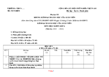 Kế hoạch giáo dục môn KHTN 6 sách cánh diều