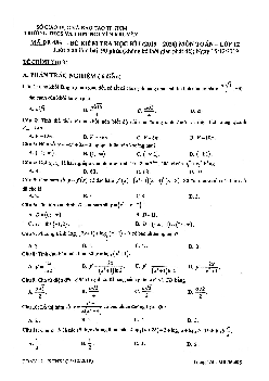 Đề thi HK1 Toán 12 năm 2019 – 2020 trường Nguyễn Khuyến – TP HCM