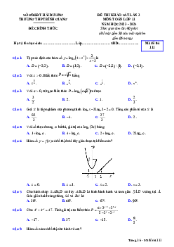 Đề khảo sát lần 3 Toán 11 năm 2023 – 2024 trường THPT Bình Giang – Hải Dương