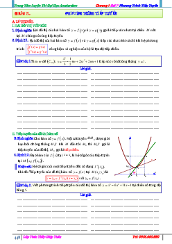 Bài tập phương trình tiếp tuyến của đồ thị hàm số – Diệp Tuân Toán 12