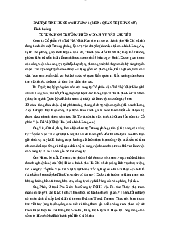 Bài tập tình huống chương 4 môn quản trị nhân sự