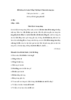 Đề thi học kì 2 lớp 2 môn Tiếng Việt - Đề 4 | Chân trời sáng tạo