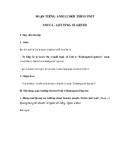 Tiếng Anh 12 Unit 6: Getting started