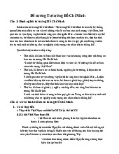 Đề cương Tư tưởng Hồ Chí Minh | Đề cương Tư tưởng Hồ Chí Minh |Trường Đại học khoa học Tự nhiên