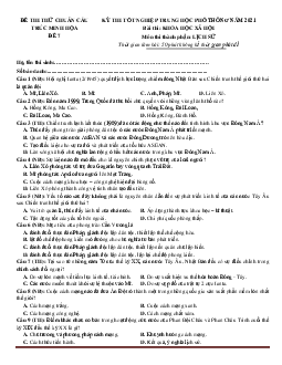 Đề thi thử tốt nghiệp THPT môn Sử 2021 chuẩn cấu trúc đề minh họa có lời giải chi tiết và đáp án (Đề 7)