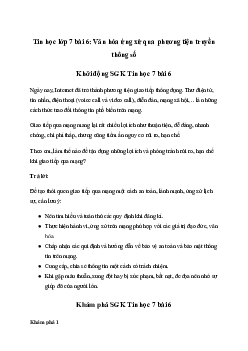 Giải Tin học 7 Bài 6: Văn hóa ứng xử qua phương tiện truyền thông số | Chân trời sáng tạo
