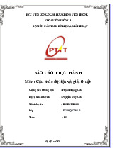 Báo cáo thực hành DSA môn Cấu trúc dữ liệu - Giải thuật | Học viện Công Nghệ Bưu Chính Viễn Thông