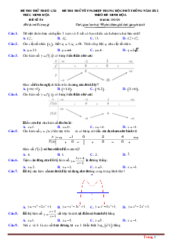 Đề thi thử tốt nghiệp THPT 2021 môn Toán phát triển từ đề minh họa - Đề 6 (đáp án và giải chi tiết)