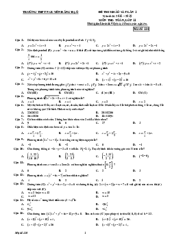 Đề thi khảo sát Toán 11 năm 2018 – 2019 trường THPT Nguyễn Đăng Đạo – Bắc Ninh