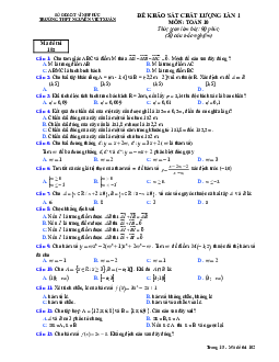 Đề khảo sát chất lượng Toán 10 năm 2018 – 2019 trường Nguyễn Viết Xuân – Vĩnh Phúc lần 1
