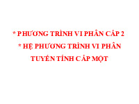 Phương trình vi phân Cấp 2 | Đại học Yersin Đà Lạt