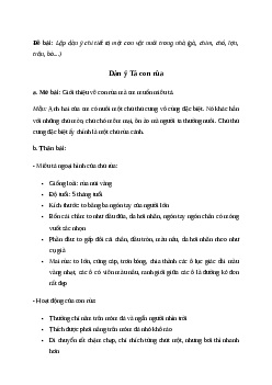 Tập làm văn lớp 4: Dàn ý tả con vật nuôi trong nhà| Tiếng việt 4 Chân trời sáng tạo