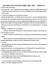 Nội dung ôn tập Môn Triết học Mác-Lênin | Đại học Sư Phạm Hà Nội