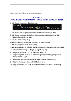 Bài tập Chương 2 - Nhập môn lập trình | Trường Đại học CNTT Thành Phố Hồ Chí Minh