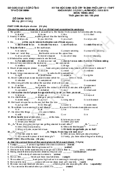Đề thi chọn học sinh giỏi Tiếng Anh lớp 12 TP HCM năm học 2010-2011