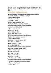 Chuỗi phản ứng hóa học lớp 8 Có đáp án chi tiết