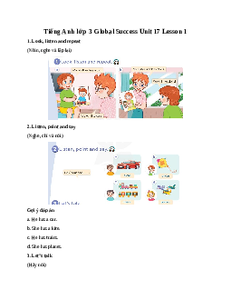 Tiếng Anh lớp 3 Global Success Unit 17 Lesson 1