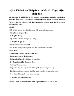 Giải Kinh tế và Pháp luật 10 bài 13 KNTT