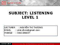 ENG 118 Listening Level 1 2020S Lecture Slides 01, 02 -  Tài liệu tổng hợp