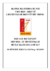 Báo cáo Mạch còi cảnh sát môn Lý thuyết mạch | Trường Đại học Bách Khoa Hà Nội